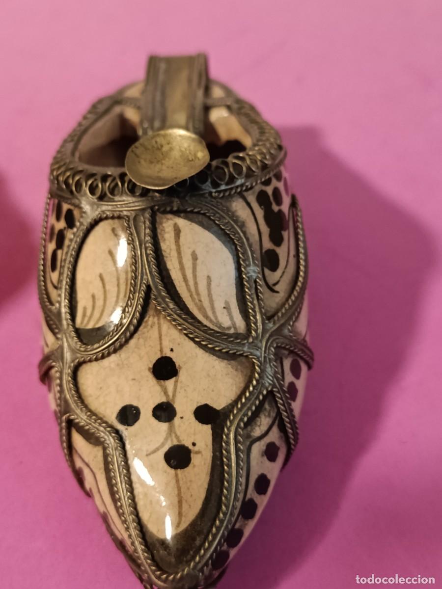 Ceniceros: DOS CENICEROS BABUCHAS DE CERAMICA ARABE - Foto 9