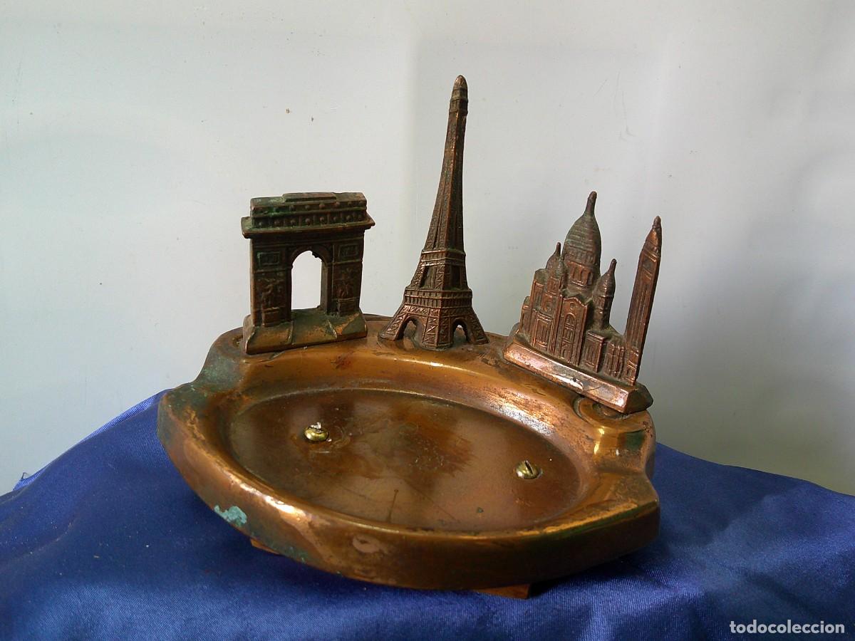 Ceniceros: &iexcl;&iexcl; CENICERO. &rdquo;PARIS&rdquo; (BRONCE). TORRE EIFFEL,ARCO del TRIUNFO, Y...!!.C14 - Foto 2
