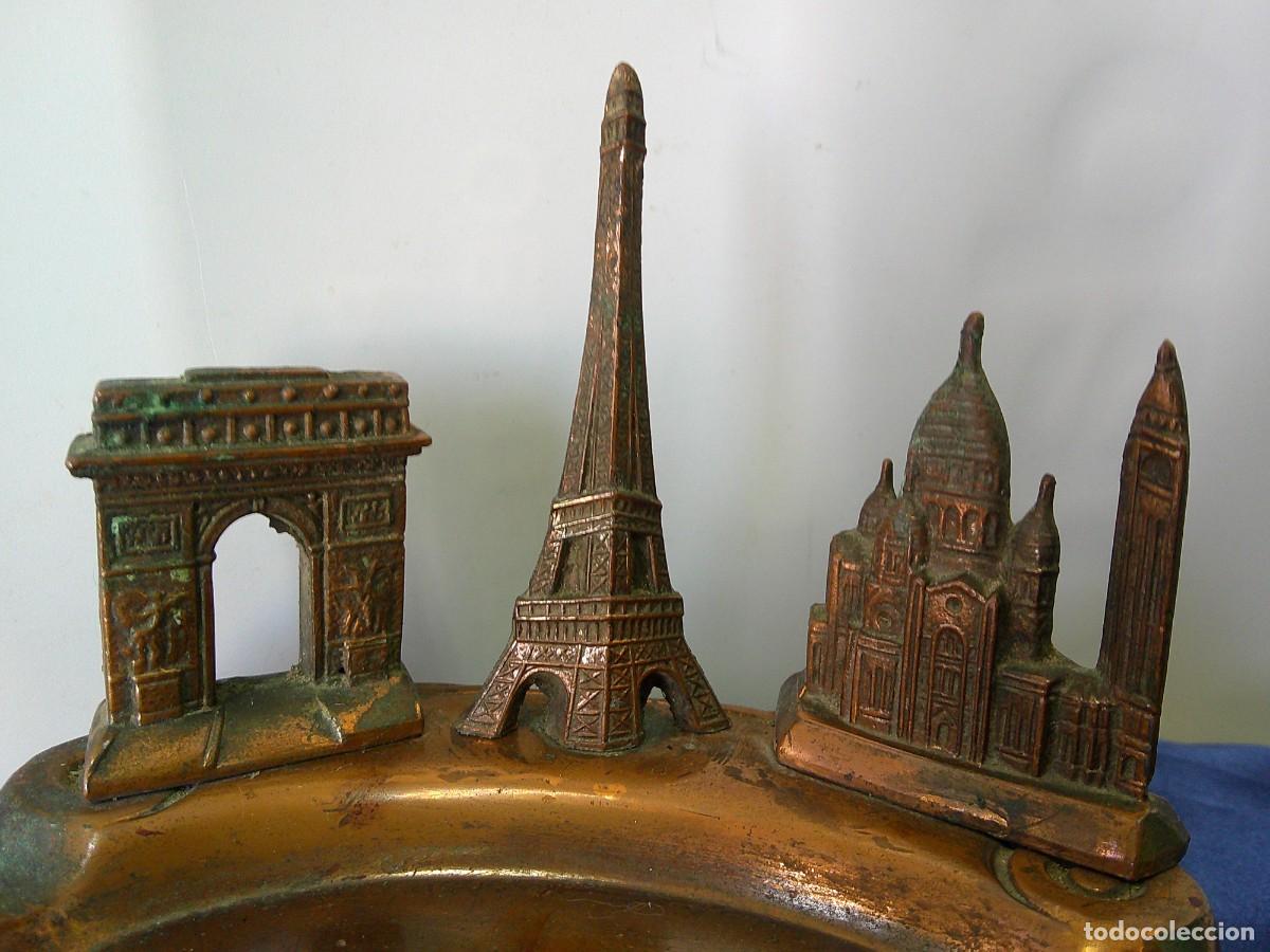 Ceniceros: &iexcl;&iexcl; CENICERO. &rdquo;PARIS&rdquo; (BRONCE). TORRE EIFFEL,ARCO del TRIUNFO, Y...!!.C14 - Foto 3