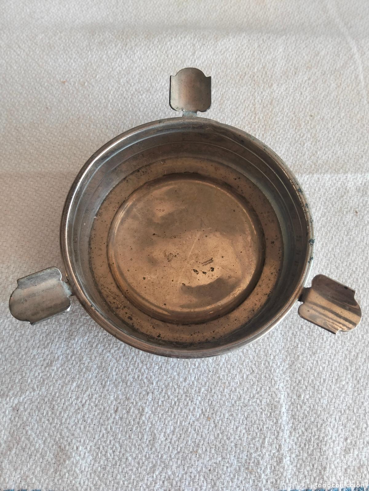 Ashtrays: Antiguo cenicero de metal niquelado con pesta&ntilde;as de los a&ntilde;os 60 vintage mid century