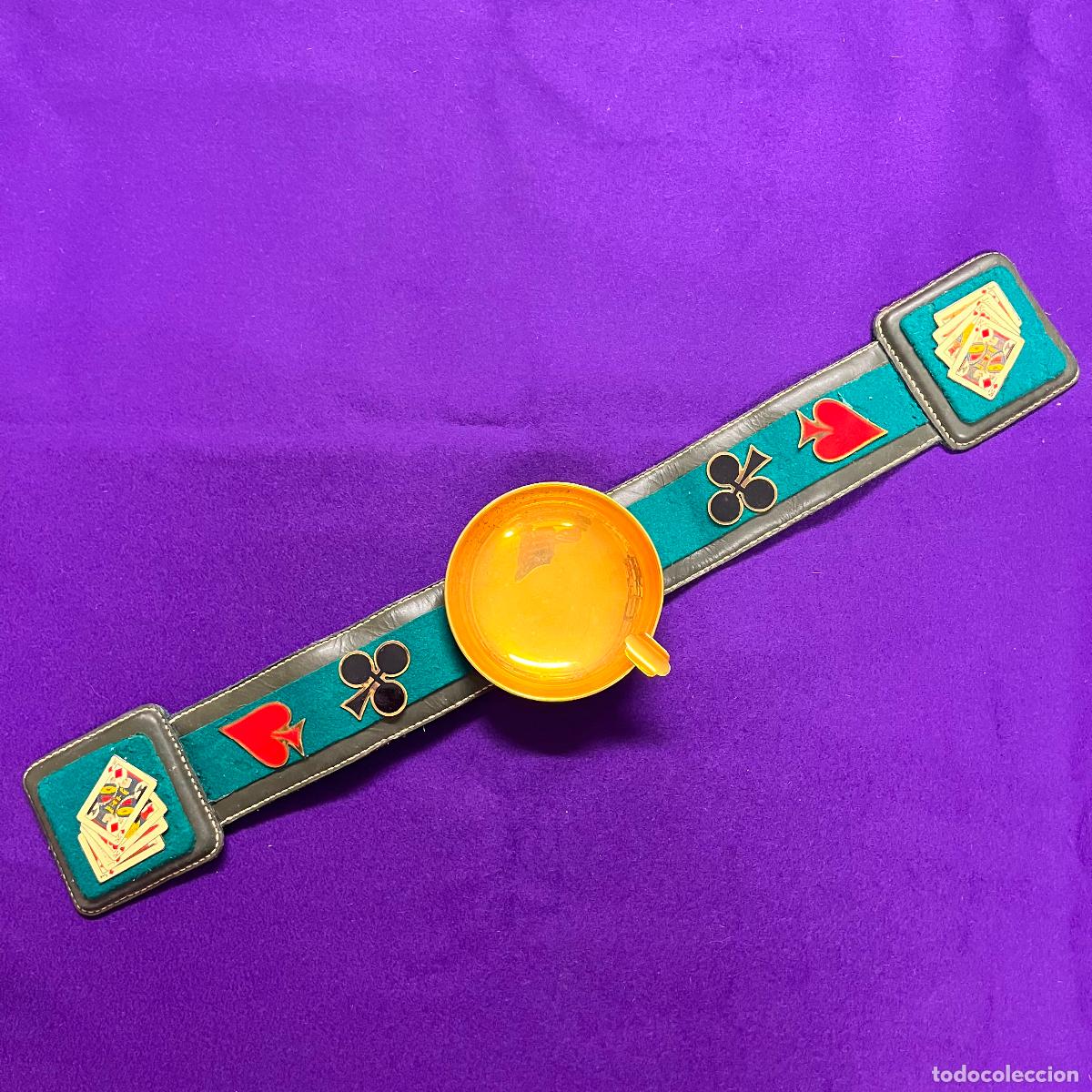 Ceniceros: CENICERO VINTAGE DE POKER, PARA REPOSABRAZOS DE SOFA O BUTACA. SIN USAR.