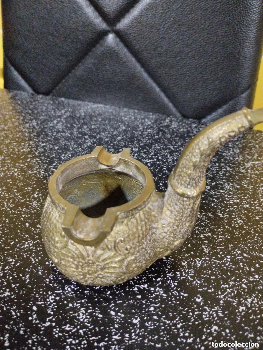 Ceniceros: cenicero de bronce en forma de pipa - Foto 5