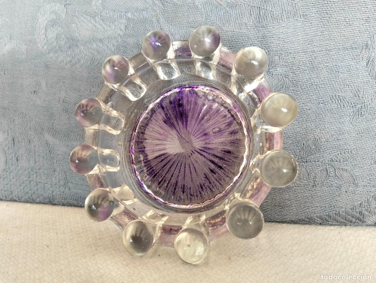 Ashtrays: Cenicero de cristal transparente antiguo o vintage grueso circular a&ntilde;os 70
