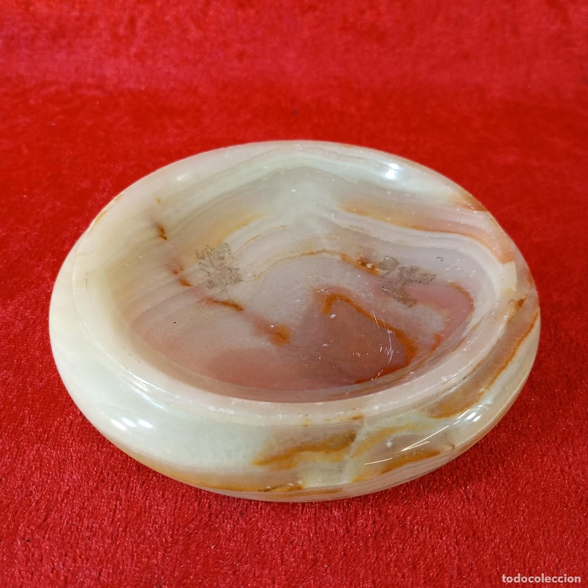 Ceniceros: PRECIOSO CENICERO DE MARMOL - TALLADO A MANO EN ONYX - DE EPOCA - 11 CM