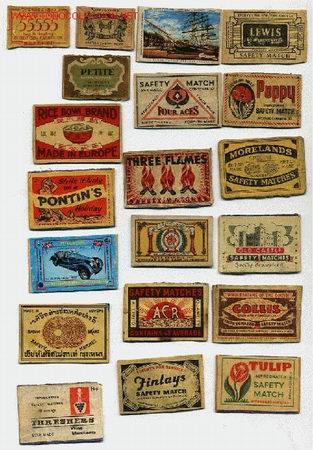 Cajas de cerillas: LOTE DE 20 FRONTALES DE CAJAS DE CERILLAS - Foto 1