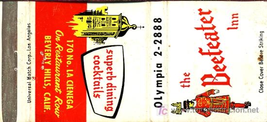 Cajas de cerillas: Cerillas - USA. THE BEEFEATER INN - Foto 1