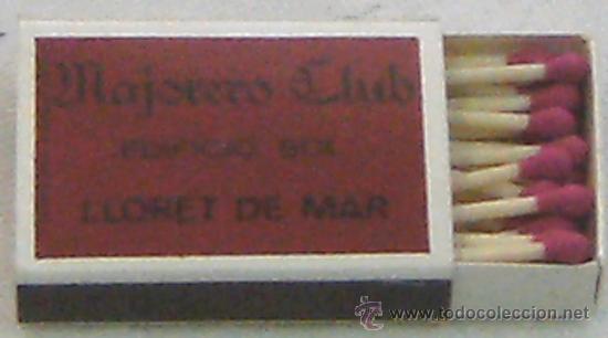 Cajas de cerillas: CAJA CERILLAS PUBLICIDAD MAJORERO CLUB-LLORET DE MAR-GERONA-COMPLETA