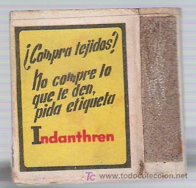 Cajas de cerillas: Indanthren. Fosforera Espa&ntilde;ola. - Foto 1