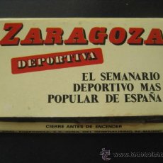 Cajas de Cerillas: ANTIGUA CAJA DE CERILLAS DE LOS AÑOS 70. PERIODICOS, ZARAGOZA DEPORTIVA Y ARAGON EXPRES