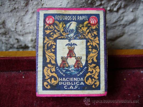 Cajas de Cerillas: Caja de cerillas a&ntilde;os 40 con escudo de Albacete
