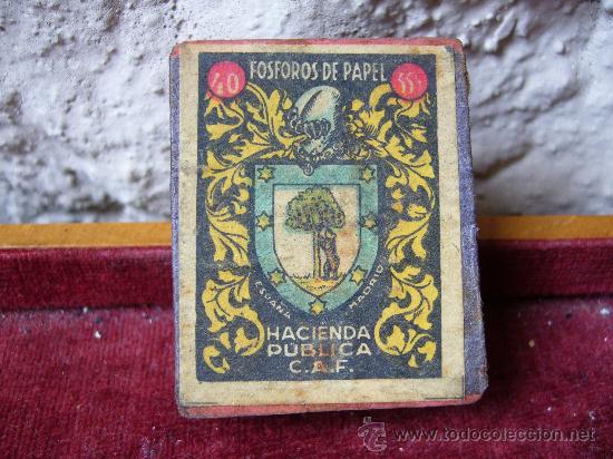Cajas de Cerillas: Caja de cerillas a&ntilde;os 40 con escudo de Madrid