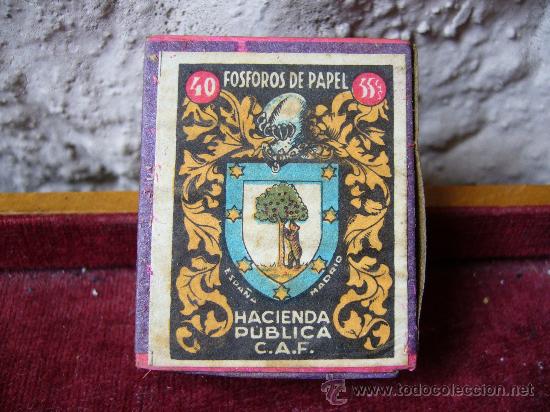 Cajas de Cerillas: Caja de cerillas a&ntilde;os 40 con escudo de Madrid