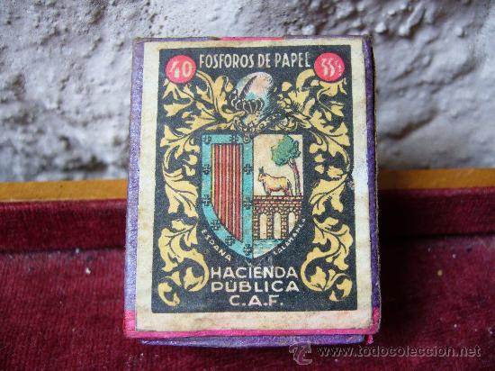 Cajas de Cerillas: Caja de cerillas a&ntilde;os 40 con escudo de Salamanca