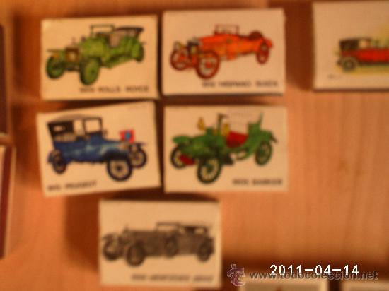 Cajas de Cerillas: 5 CAJAS DE CERILLAS -AUTOMOVILES CLASICOS:HISPANO SUIZA,BARKER,ROLLS ROYCE,MERCEDES,PEUGEOT