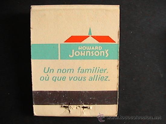 Cajas de cerillas: CAJA DE CERILLAS, HOWARD JOHNSONS,   (15) - Foto 2
