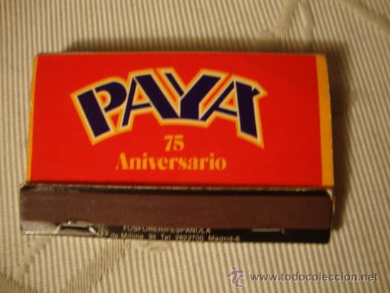 Cajas de cerillas: CAJAS DE CERILLA DE COLECCION JUGUETES PAYA 75 ANIVERSARIO.