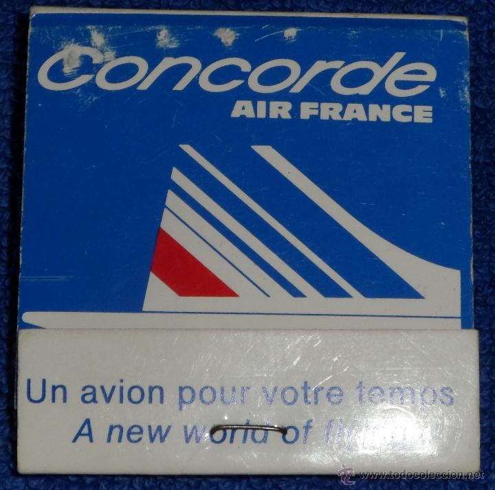Cajas de cerillas: Antigua cajetilla de cerillas con f&oacute;sforos - Concorde - Air France