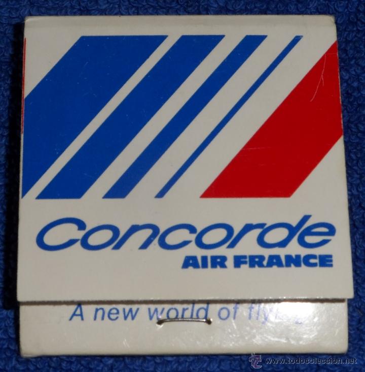 Cajas de cerillas: Antigua cajetilla de cerillas con f&oacute;sforos - Concorde - Air France