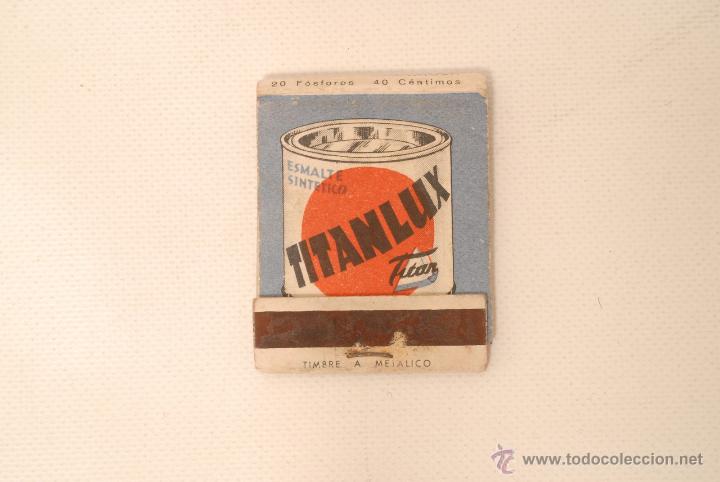 Cajas de cerillas: Caja de cerillas. Publicidad de Titanlux. - Foto 1