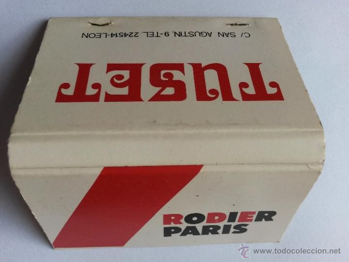 Cajas de Cerillas: Caja de cerillas con a&ntilde;os completa de cerillas tuset san agustin 9, leon ,rodier paris