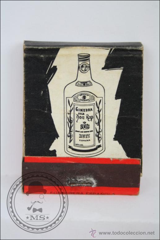 Cajas de cerillas: Carterita Cerillas Publicidad Ginebra Seca Don Rup - Con Cerillas - 5 x 4 Cm