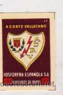 Cajas de cerillas: Antiguo cromo de caja de cerillas. Fosforera espa&ntilde;ola. Rayo Vallecano. Futbol. 3 x 4 cm