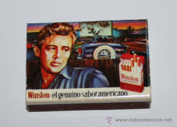 Cajas de Cerillas: CAJA VINTAGE DE CERILLAS, WINSTON EL GENUINO SABOR AMERICANO CON JAMES DEAN REBELDE SIN CAUSA, LLENA