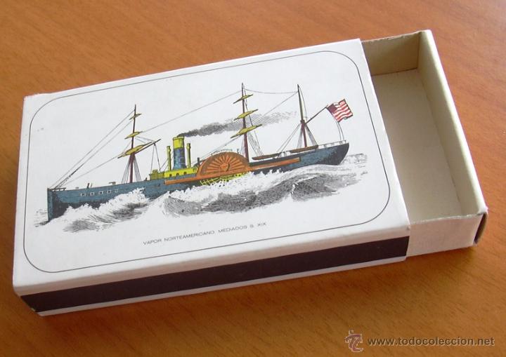 Cajas de cerillas: Caja de cerillas - Barcos - Vapor norteamericano mediados del Siglo XIX - F&oacute;sforos del Pirineo