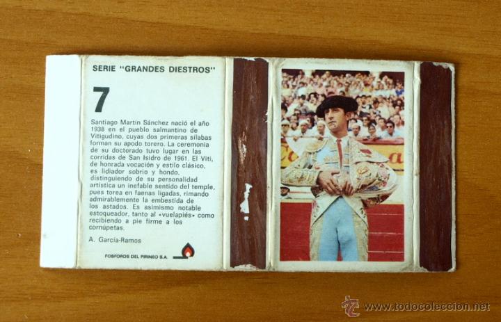 Cajas de cerillas: Caja de cerillas - Serie Grandes Diestros, n&ordm; 7 Mart&iacute;n S&aacute;nchez- F&oacute;sforos del Pirineo - A&ntilde;os 70