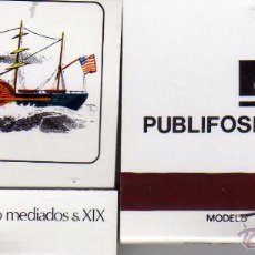 Cajas de Cerillas: VAPOR NORTEAMERICANO MEDIADOS S. XIX. PUBLIFOSFOROS S.A. INTACTA, SIN USAR