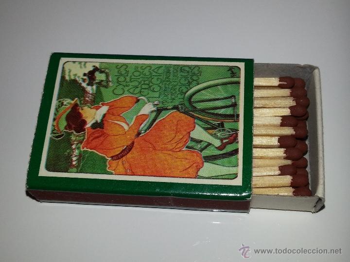 Cajas de Cerillas: ANTIGUA CAJA DE CERILLAS SERIE CARTELES DE BICICLETAS ANTIGUOS N&ordm; 7 , A&Ntilde;OS 70 /80 , CON CERILLAS