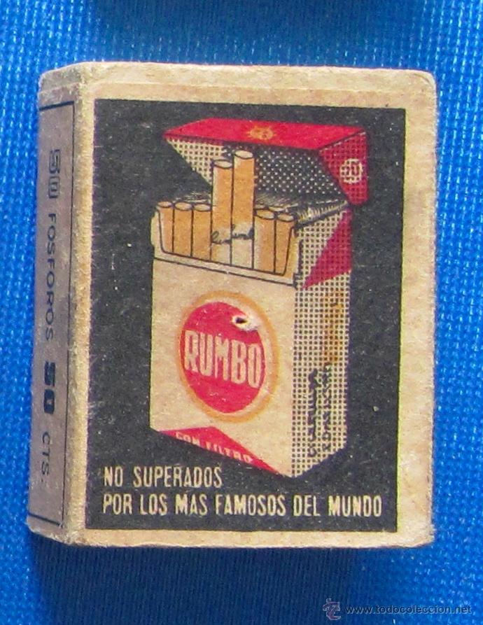 Cajas de cerillas: RUMBO. NO SUPERADOS POR LOS M&Aacute;S FAMOSOS DEL MUNDO. FOSFORERA CANARIENSE. CAJA CERILLAS PUBLICITARIA