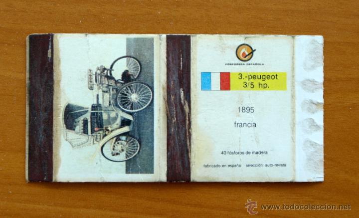 Cajas de Cerillas: Coches Antiguos - N&ordm; 3 Peugeot 3/5 Hp. 1895 - Fosforera Espa&ntilde;ola, Caja de cerillas - A&ntilde;o 1975