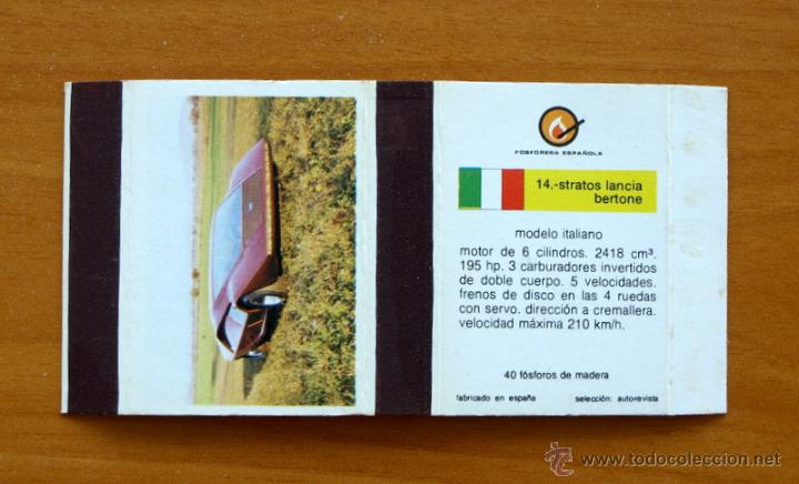 Cajas de cerillas: Coches Modernos - N&ordm; 14 Stratos Lancia Bertone - Fosforera Espa&ntilde;ola, Caja de cerillas - A&ntilde;o 1975