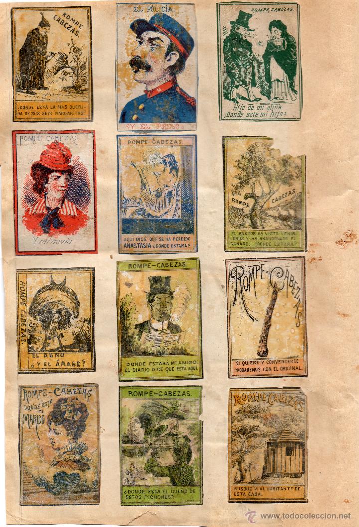 Caixas de F&oacute;sforos: 24 paneles de Cajas de cerillas-Fototipias Siglo XIX puzzles-rompecabezas