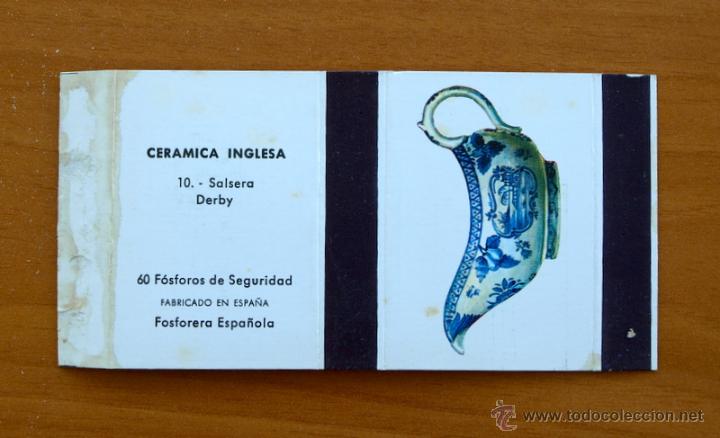 Cajas de Cerillas: Cer&aacute;mica Inglesa, 60 Fosforos - N&ordm; 10 Salsera - Fosforera Espa&ntilde;ola, Caja de cerillas - A&ntilde;o 1969