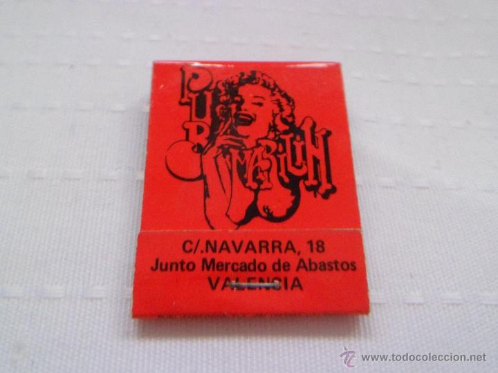 Cajas de cerillas: CAJA DE CERILLAS DEL PUB MARILYN MONROE - VALENCIA - A&Ntilde;OS 80