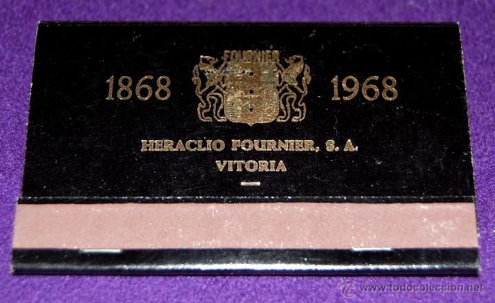 Matchboxes: ANTIGUA CAJA DE CERILLAS. CENTENARIO HERACLIO FOURNIER. VITORIA. 1868- 1968. SIN USAR.