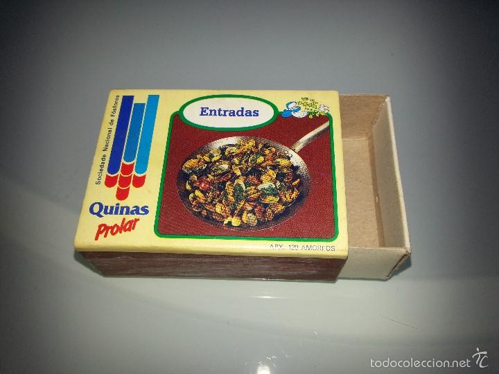 Cajas de Cerillas: ANTIGUA CAJA GRANDE DE CERILLAS RECETA DE COCINA QUINAS PROLAR SOCIEDAD NACIONAL FOSFOROS PORTUGAL