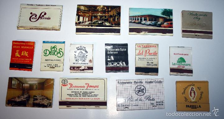 Cajas de cerillas: Lote de 14 carteritas de restaurantes. - Foto 1