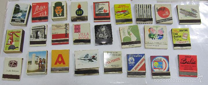 Bo&icirc;tes d'Allumettes: LOTE DE 25 CAJAS DE CERILLAS PUBLICITARIAS. VER FOTOS. VISAL, EL DROMEDARIO, VILLA ROSA, ETC