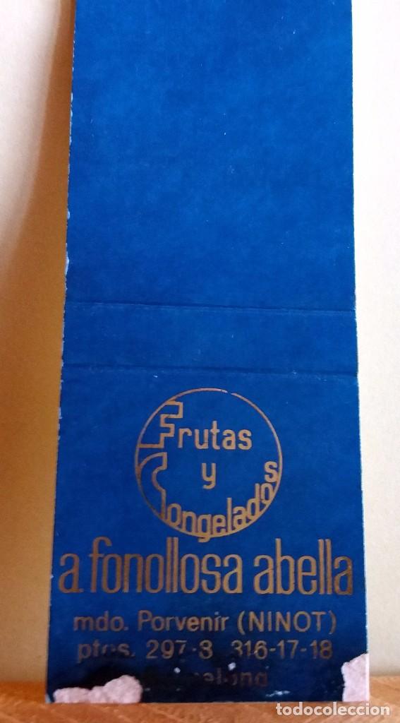 Bo&icirc;tes d'Allumettes: CAJA DE CERILLAS - A&Ntilde;OS 60/70 - BARCELONA CAPITAL - FRUTAS Y CONGELADOS A FONOLLOSA ABELLA