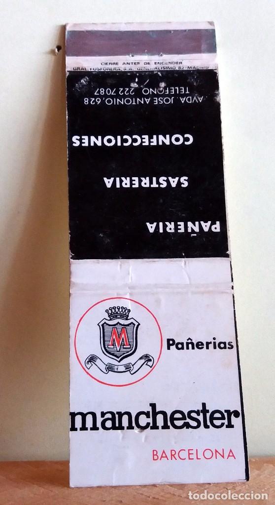 Matchboxes: CAJA DE CERILLAS - A&Ntilde;OS 60/70 - BARCELONA CAPITAL - PA&Ntilde;ERIAS MANCHESTER