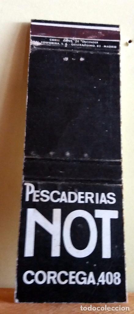Matchboxes: CAJA DE CERILLAS - A&Ntilde;OS 60/70 - BARCELONA CAPITAL - PESCADERIAS NOT C/CORCEGA, 408