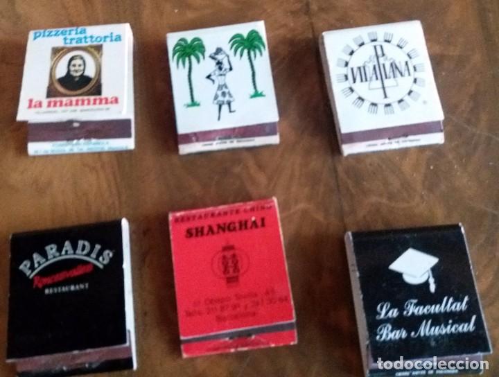 Matchboxes: 6 CARTERITAS DE CERILLAS PUBLICITARIA - A&Ntilde;OS 60/70 - BARCELONA CAPITAL - LOTE N&ordm; 4