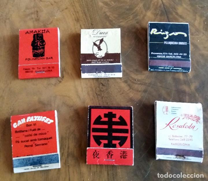 Matchboxes: 6 CARTERITAS DE CERILLAS PUBLICITARIA - A&Ntilde;OS 60/70 - BARCELONA CAPITAL - LOTE N&ordm; 7