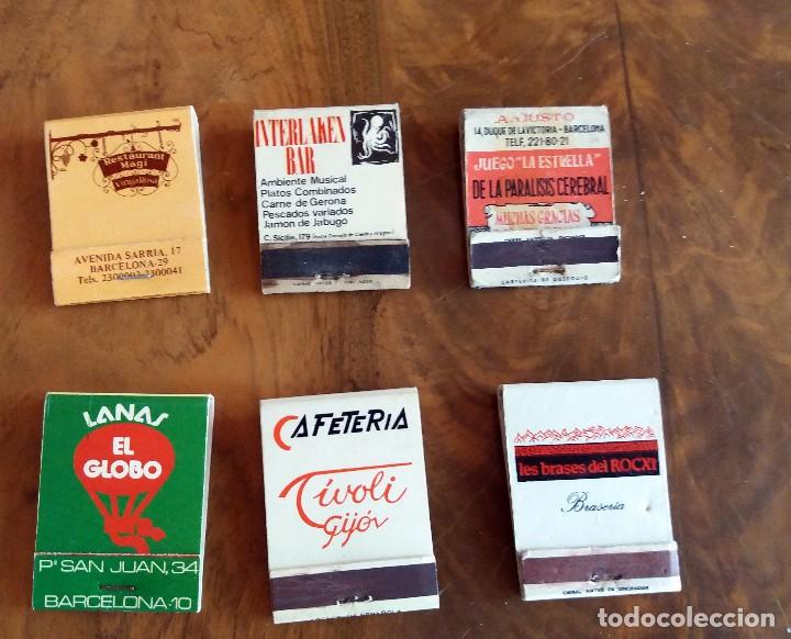 Matchboxes: 6 CARTERITAS DE CERILLAS PUBLICITARIA - A&Ntilde;OS 60/70 - BARCELONA CAPITAL - LOTE N&ordm; 12