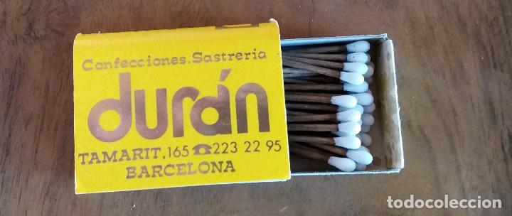 Cajas de cerillas: CAJA DE CERILLAS - PUBLICITARIA - CONFECCIONES - SASTRERIA DUR&Aacute;N - BARCELONA