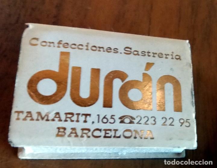 Cajas de cerillas: CAJA DE CERILLAS - PUBLICITARIA - CONFECCIONES - SASTRERIA DUR&Aacute;N - BARCELONA