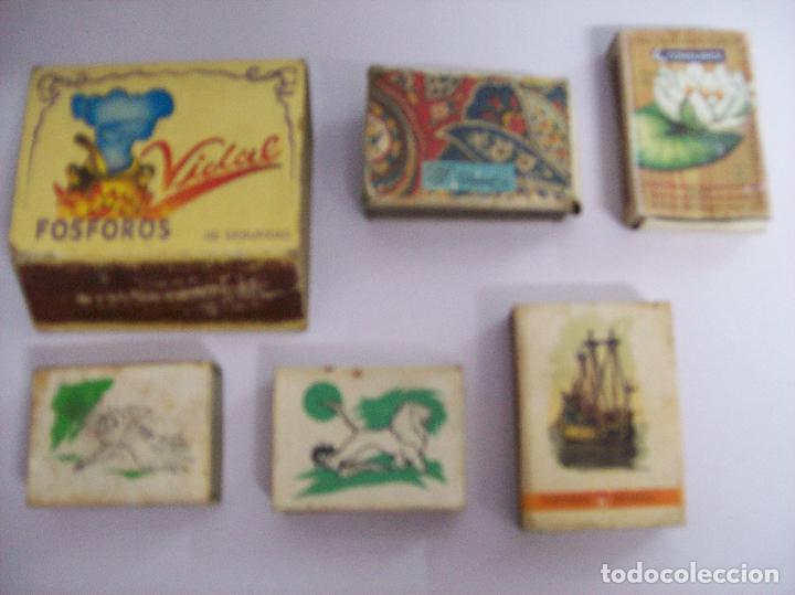 Matchboxes: LOTE 6 CAJAS DE CERILLAS VARIAS. A&ntilde;os 60